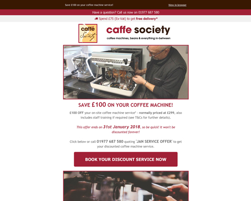 Caffe Society Coffee Machine Service Preview