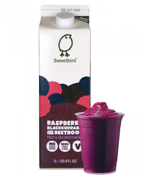 Raspberry, blackcurrant and beetroot smoothie
