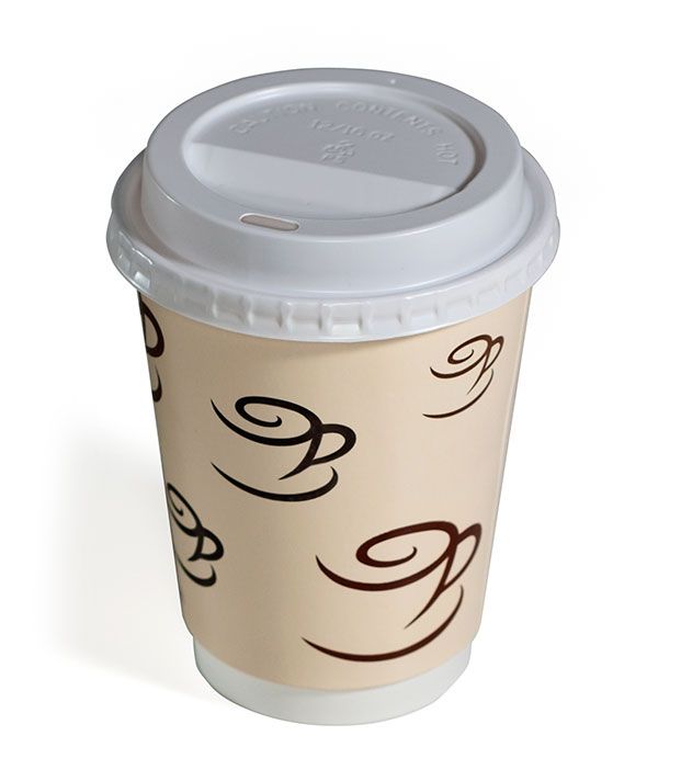 Cafe Design Paper Coffee Cups Lids Caffe Society - Double Wall Cups With Lids